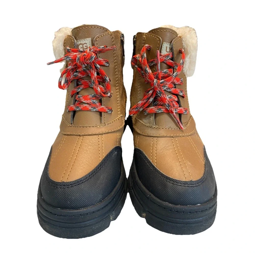 Ugg Kids Winter Boots Size 3 Waterproof Ashton Addie Unisex Leather‎ Warm Wool